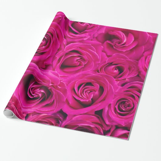 Abstract Roze Roses Garden Elegant Floral Cadeaupapier (Uitgerold)