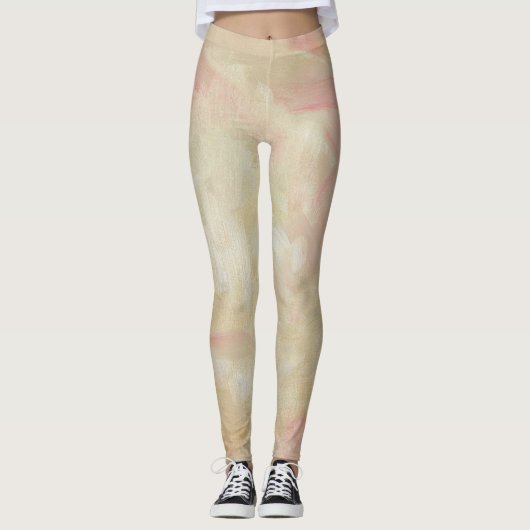 Abstract roze schilderij leggings (Voorkant)