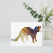 Abstract-roze silhouet briefkaart (Staand voorkant)