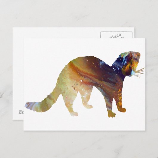 Abstract-roze silhouet briefkaart (Voorkant / Achterkant)