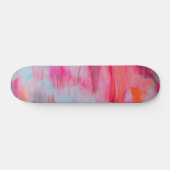 Abstract Roze Sinaasappel en Wit Skateboard (Horizontaal)