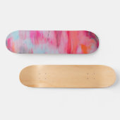 Abstract Roze Sinaasappel en Wit Skateboard (Horizontaal)
