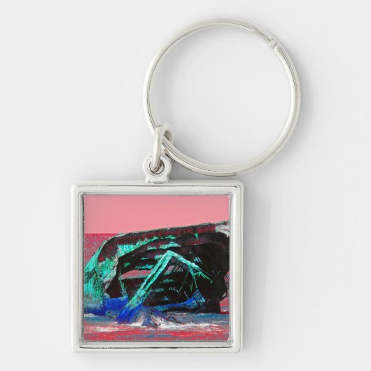 Abstract roze sleutelhanger (Voorkant)