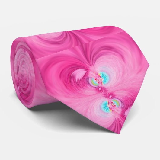 Abstract, roze Stropdas (Opgerold)