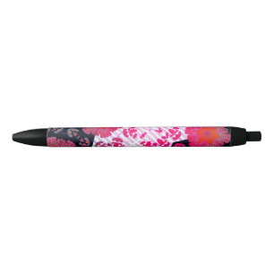 Abstract Roze Symmetrie Muziek Zwarte Inkt Pen