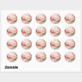 Abstract Roze Teal Goud Ronde Sticker (Vel)