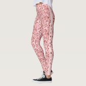 Abstract roze tot rode lussen MET tekstoptie Leggings (Links)