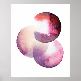 Abstract Roze Venn cirkels waterverf poster print