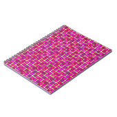 Abstract roze vierkant patroon notitieboek (Linkerzijde)