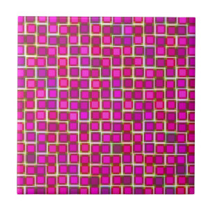 Abstract roze vierkant patroon tegeltje
