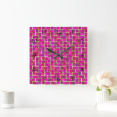 Abstract roze vierkant patroon vierkante klok (Huis)