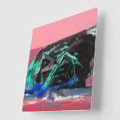 Abstract roze vierkante klok (Hoek)