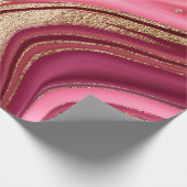 Abstract roze vloeibare marmer met glitter goud cadeaupapier (Hoek)