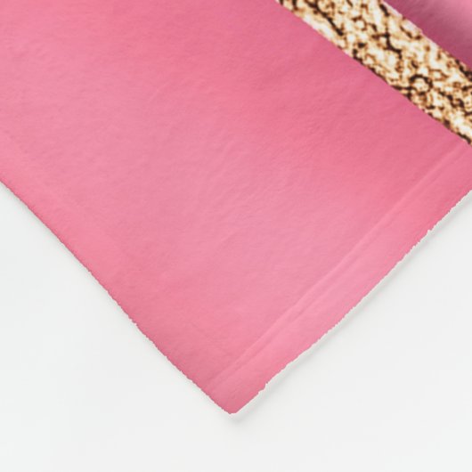 Abstract roze vloeibare marmer met glitter goud fleece deken (Hoek)