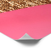 Abstract roze vloeibare marmer met glitter goud poster (Hoek)