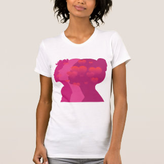 Abstract roze vrouwen silhouet T-shirt