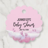 Abstract Roze Waterverf Baby shower Bedankjes Labels (Achterkant)