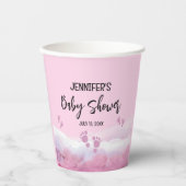 Abstract Roze Waterverf Baby shower Papieren Bekers (Voorkant)