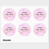 Abstract Roze Waterverf Baby shower Ronde Sticker (Vel)
