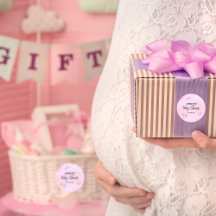 Abstract Roze Waterverf Baby shower