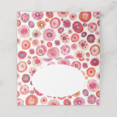 Abstract Roze Waterverf Bloemmotief Plaatskaartje (Buitenkant ongevouwen)