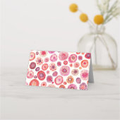 Abstract Roze Waterverf Bloemmotief Plaatskaartje (Achterkant)