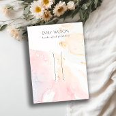 Abstract Roze Waterverf Haarspeld Clip Display Visitekaartje