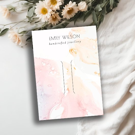 Abstract Roze Waterverf Haarspeld Clip Display Visitekaartje