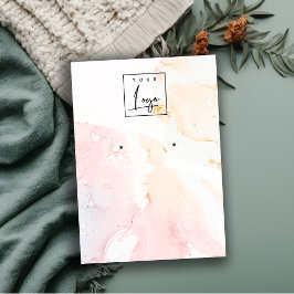 Abstract Roze Waterverf Oorbel Logo Display Visitekaartje