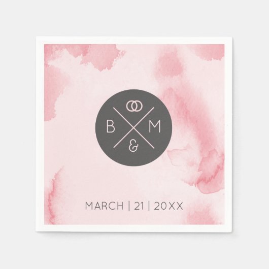 Abstract Roze Waterverf | Servetten (Voorkant)