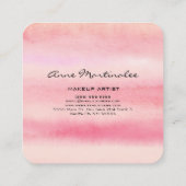 Abstract Roze Waterverf Square Visitekaartje (Achterkant)