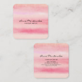 Abstract Roze Waterverf Square Visitekaartje (Voorkant / Achterkant)