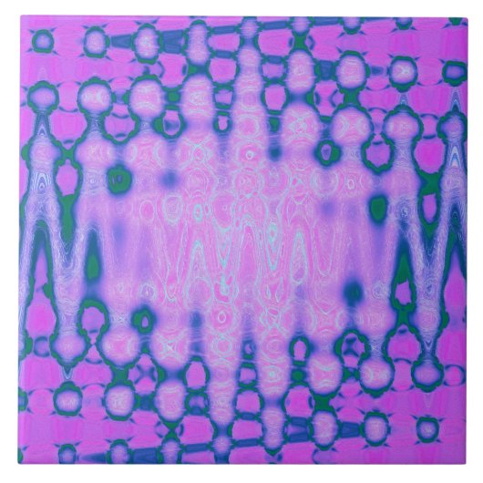 Abstract Roze Wavige Tie-Dye Wolken Tegeltje (Voorkant)