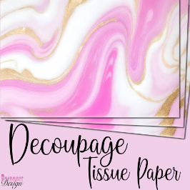 Abstract roze wit gouden glinster marmer werveling tissuepapier