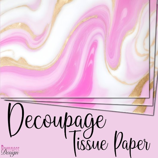 Abstract roze wit gouden glinster marmer werveling tissuepapier