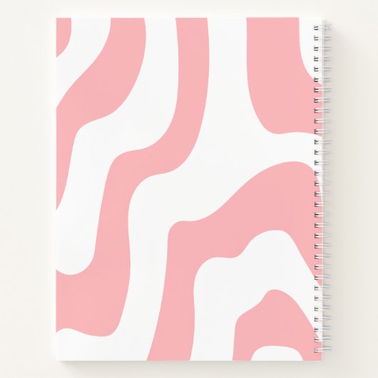 Abstract Roze Wit Wavy Lines School Onderwerp Notitieboek (Achterkant)