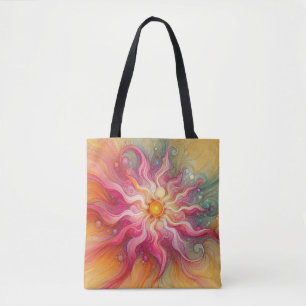 Abstract Roze Zonnestralen Landschap Tote Bag