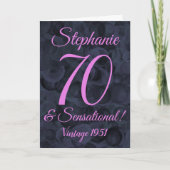 Abstract Roze Zwart 70 en Sensationele Birthday Kaart (Voorkant)
