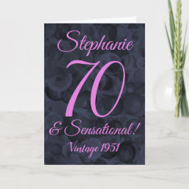 Abstract Roze Zwart 70 en Sensationele Birthday Kaart