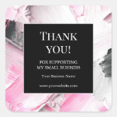 Abstract Roze Zwart Bedankt Sticker (Voorkant)