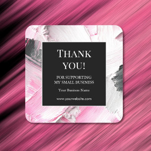 Abstract Roze Zwart Bedankt Sticker