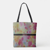 Abstract roze zwart en geel tote bag (Achterkant)