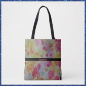 Abstract roze zwart en geel tote bag