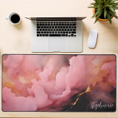 Abstract Roze Zwart en Goud Gepersonaliseerd Bureaumat