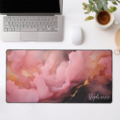 Abstract Roze Zwart en Goud Gepersonaliseerd Bureaumat