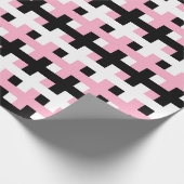 Abstract roze, zwart en wit cadeaupapier (Hoek)