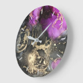 Abstract roze zwart goud zonder cijfers grote klok (Hoek)