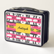 Abstract roze zwart patroon op maat