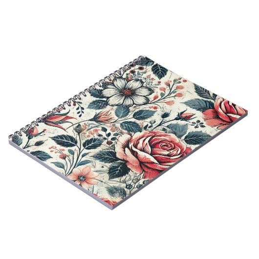 Abstract rozen bloeiend ontwerp. Patroon met Notitieboek (Linkerzijde)