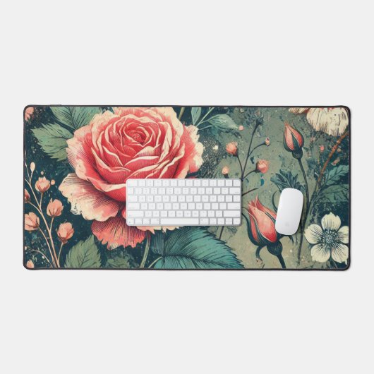 Abstract rozen bloem bloei ontwerp Patroon Bureaumat (Keyboard & Muis)